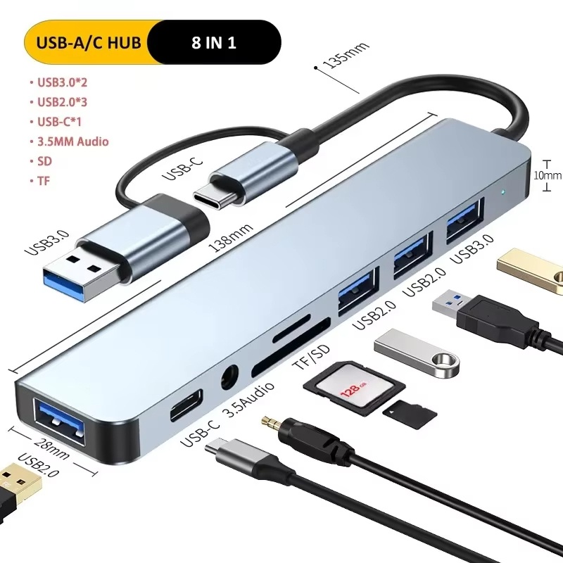 Tip C Hub USB Çoklayıcı 8'i 1  - Home Assistant Sd incelemesi ve fiyatı
